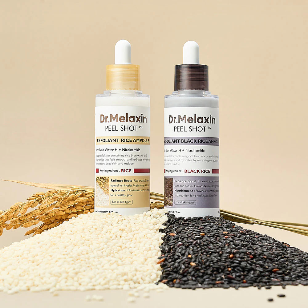 Dr.Melaxin Peel Shot Glow Rice Ampoule - Serums for Brightening, Exfoliating, and Moisturizing
